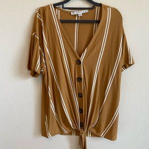 Yellow and white stripe top